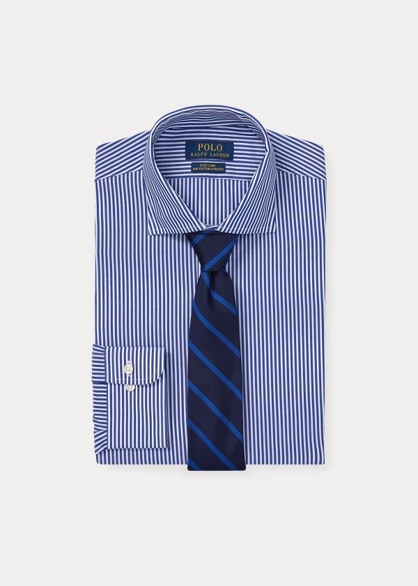 Camisa Polo Ralph Lauren Hombre Azul Rey Azules / Blancos - Striped Easy Care Stretch Poplin - VUNDL